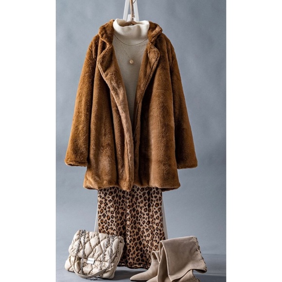 🆕Faux fur open oversized parka coat - Picture 2 of 3